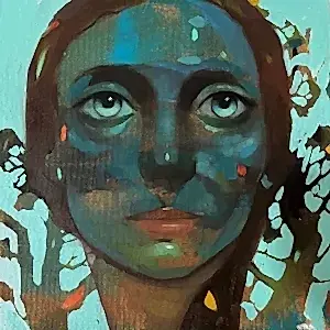 SEMA ÖCAL tarafından 2023 yılında 25x25 cm ölçülerinde Tuval üzeri yağlı boya tekniği ile yapılmıştır.