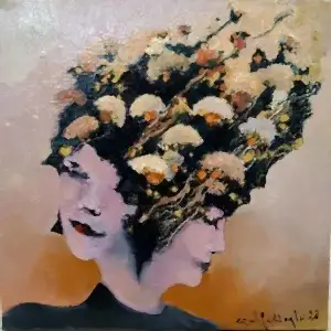 EROL PELİOĞLU tarafından 2023 yılında 25x25 cm ölçülerinde Tuval üzeri yağlı boya tekniği ile yapılmıştır.