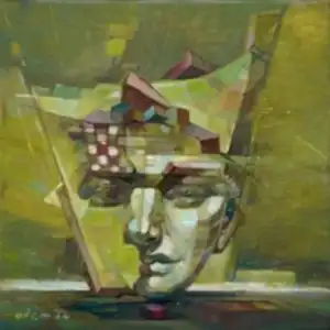 ADEM BAŞPINAR tarafından 2024 yılında 25x25 cm ölçülerinde Tuval üzeri akrilik boya tekniği ile yapılmıştır.