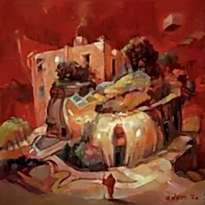 ADEM BAŞPINAR tarafından 2024 yılında 25x25 cm ölçülerinde Tuval üzeri akrilik boya tekniği ile yapılmıştır.