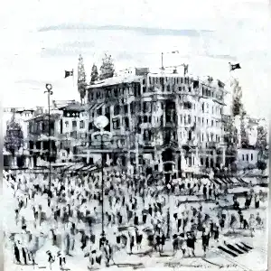 AYHAN ÇETİN tarafından 2024 yılında 25x25 cm ölçülerinde Tuval üzeri akrilik boya tekniği ile yapılmıştır.