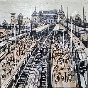 AYHAN ÇETİN tarafından 2024 yılında 25x25 cm ölçülerinde Tuval üzeri akrilik boya tekniği ile yapılmıştır.