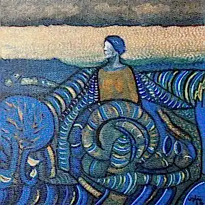 NECMETTİN ÖZLÜ tarafından 2024 yılında 25x25 cm ölçülerinde Tuval üzeri akrilik boya tekniği ile yapılmıştır.