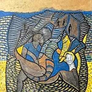 NECMETTİN ÖZLÜ tarafından 2024 yılında 25x25 cm ölçülerinde Tuval üzeri akrilik boya tekniği ile yapılmıştır.