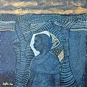 NECMETTİN ÖZLÜ tarafından 2024 yılında 25x25 cm ölçülerinde Tuval üzeri akrilik boya tekniği ile yapılmıştır.