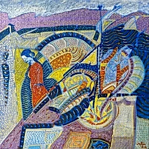 NECMETTİN ÖZLÜ tarafından 2024 yılında 25x25 cm ölçülerinde Tuval üzeri akrilik boya tekniği ile yapılmıştır.