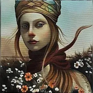 ZEKİYE AKALIN tarafından 2024 yılında 25x25 cm ölçülerinde Tuval üzeri yağlı boya tekniği ile yapılmıştır.