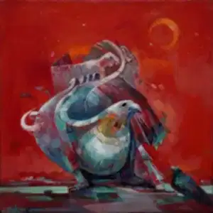 ADEM BAŞPINAR tarafından 2022 yılında 25x25 cm ölçülerinde Tuval üzeri akrilik boya tekniği ile yapılmıştır.