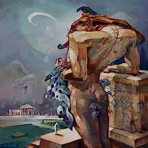 ADEM BAŞPINAR tarafından 2022 yılında 25x25 cm ölçülerinde Tuval üzeri akrilik boya tekniği ile yapılmıştır.