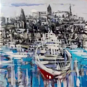 AYHAN ÇETİN tarafından 2022 yılında 25x25 cm ölçülerinde Tuval üzeri akrilik boya tekniği ile yapılmıştır.