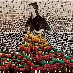 BİNNUR YÜCEBAŞ RUOCCO tarafından 2022 yılında 25x25 cm ölçülerinde Tuval üzeri yağlı boya tekniği ile yapılmıştır.