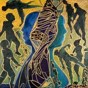 NECMETTİN ÖZLÜ tarafından 2022 yılında 25x25 cm ölçülerinde Tuval üzeri akrilik ve yağlı boya tekniği ile yapılmıştır.