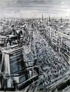 AYHAN ÇETİN tarafından 2021 yılında 130x100 cm ölçülerinde Tuval üzeri akrilik boya tekniği ile yapılmıştır.