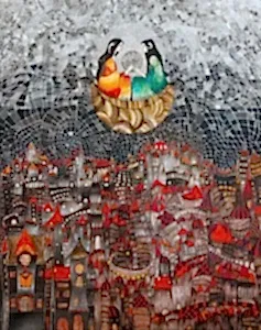 BİNNUR YÜCEBAŞ RUOCCO tarafından 2021 yılında 100x80 cm ölçülerinde Tuval üzeri yağlı boya tekniği ile yapılmıştır.