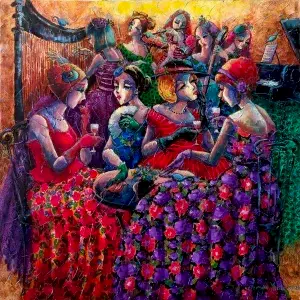 DERYA YILDIZ tarafından 2021 yılında 60x60 cm ölçülerinde Tuval üzeri yağlı boya tekniği ile yapılmıştır.