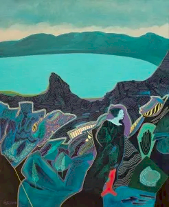 NECMETTİN ÖZLÜ tarafından 2019 yılında 61x50 cm ölçülerinde Tuval üzeri akrilik boya tekniği ile yapılmıştır.