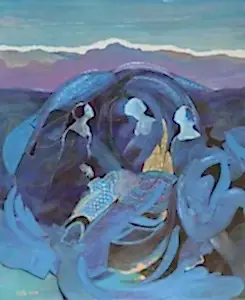 NECMETTİN ÖZLÜ tarafından 2019 yılında 61x50 cm ölçülerinde Tuval üzeri akrilik boya tekniği ile yapılmıştır.