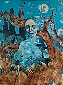 SEMA ÖCAL tarafından 2021 yılında 120x90 cm ölçülerinde Tuval üzeri yağlı boya tekniği ile yapılmıştır.