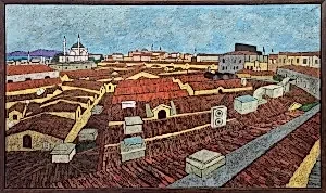 MUHSİN KUT tarafından 60x100 cm ölçülerinde Tuvale marufle yağlı boya tekniği ile yapılmıştır.