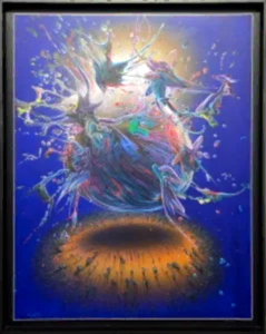 RAŞİT ALTUN tarafından 2021 yılında 140x110 cm ölçülerinde Tuval üzeri akrilik boya tekniği ile yapılmıştır.