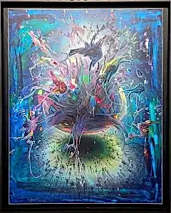 RAŞİT ALTUN tarafından 2021 yılında 140x110 cm ölçülerinde Tuval üzeri akrilik boya tekniği ile yapılmıştır.