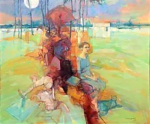 MAHİR GÜVEN tarafından 2019 yılında 110x130 cm ölçülerinde Tuval üzeri yağlı boya tekniği ile yapılmıştır.