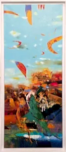 HAKAN ESMER tarafından 2017 yılında 180x75 cm ölçülerinde Tuval üzeri yağlı boya tekniği ile yapılmıştır.