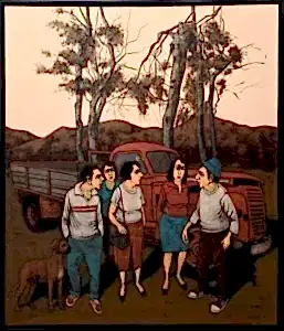 ORHAN UMUT tarafından 2018 yılında 140x120 cm ölçülerinde Tuval üzeri akrilik boya tekniği ile yapılmıştır.