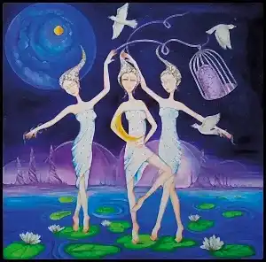 ZEKİYE AKALIN tarafından 2021 yılında 80x80 cm ölçülerinde Tuval üzeri yağlı boya tekniği ile yapılmıştır.